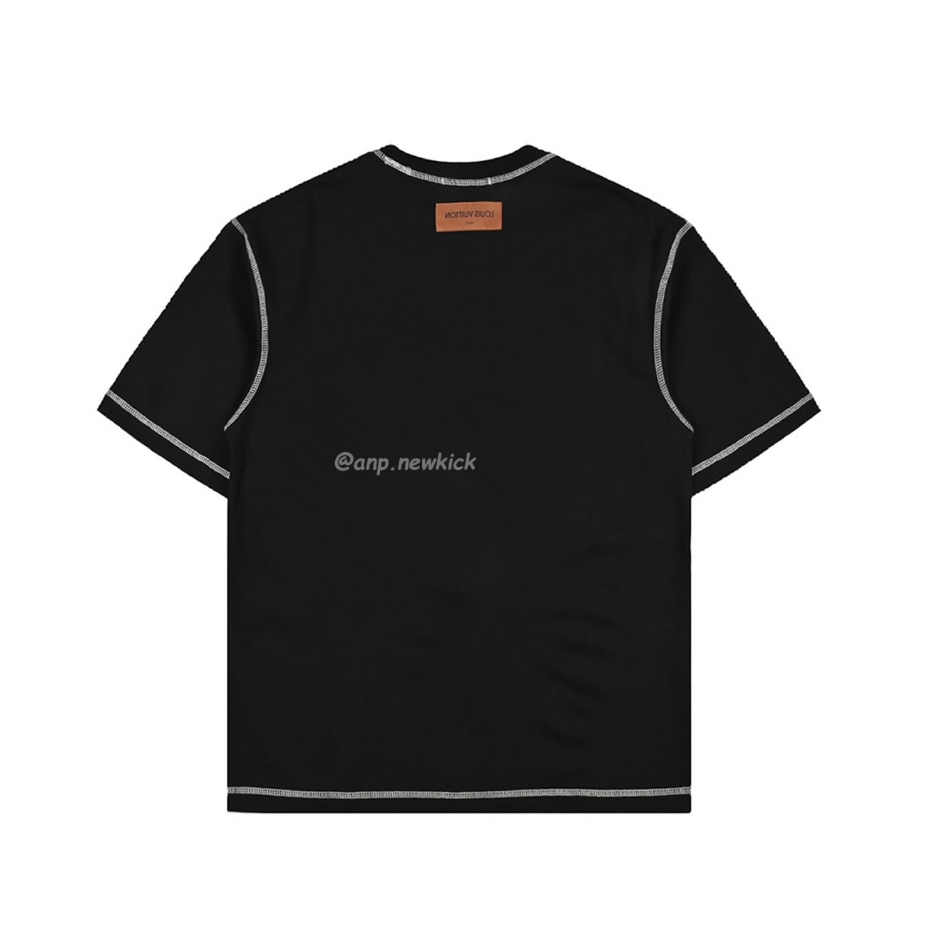 Louis Vuitton 24ss Stitching Cursive Embroidery Letters, Short Sleeves T Shirt (3) - newkick.org